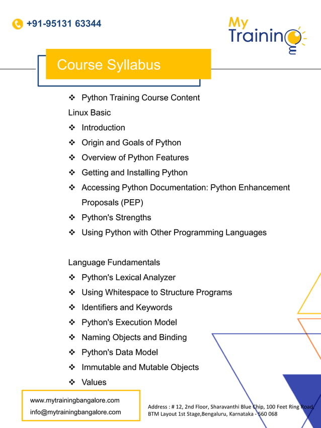 Python course content ppt | PDF
