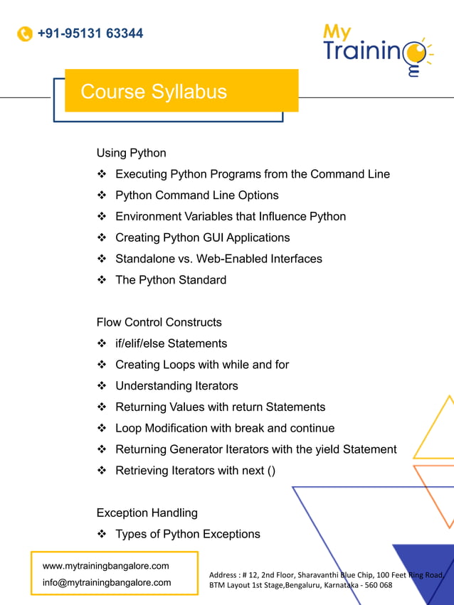 Python course content ppt | PDF