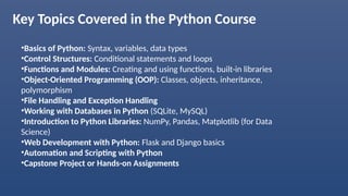 Python programming course in mumbai with certification | PPT image.