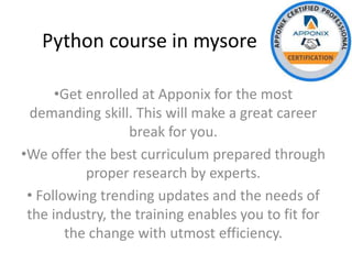 Python course in mysore ppt | PPT