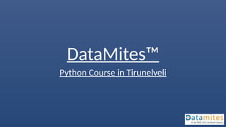 Python training in Tirunelveli with placements | PPTX