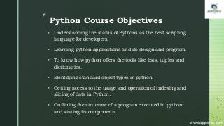 Python course ppt