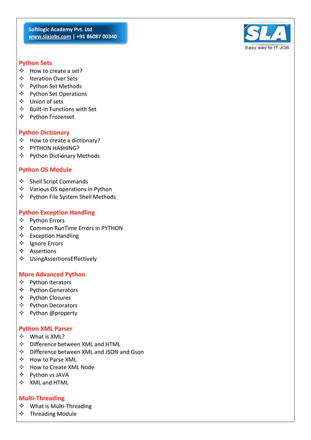 Python course syllabus | PDF