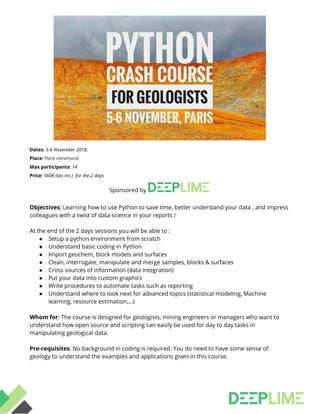 Python crash course for geologists in the mining industry | PDF
