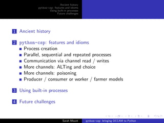 python-csp: bringing OCCAM to Python | PDF