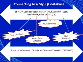 python db connection samples and program | PPT