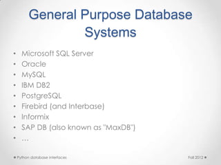 Python database interfaces | PPT