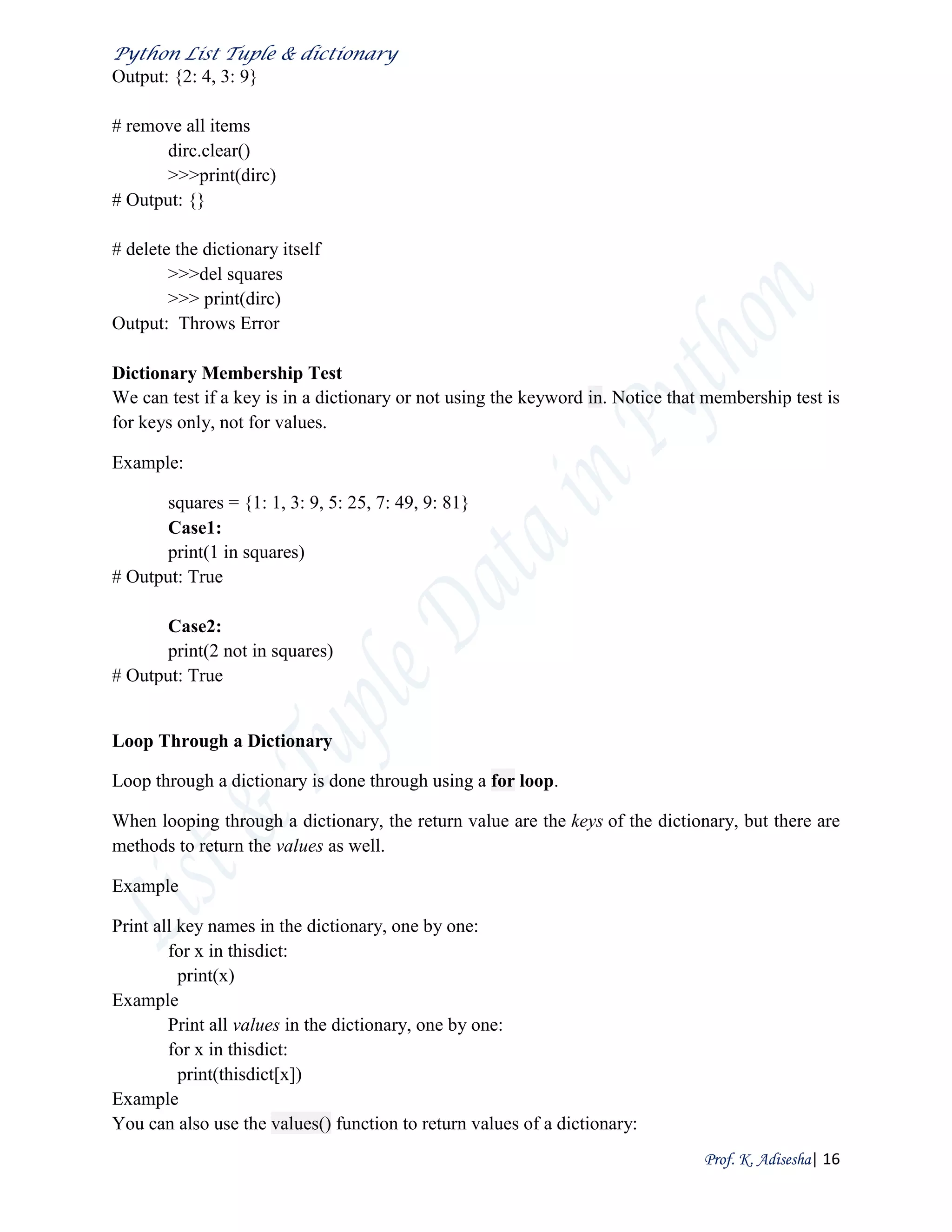 Python data handling notes | PDF