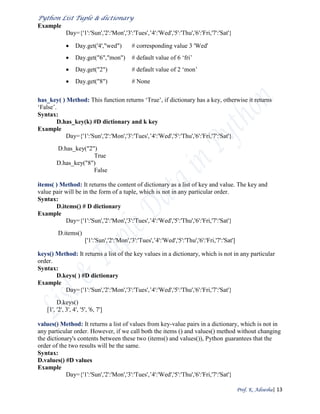 Python data handling notes | PDF