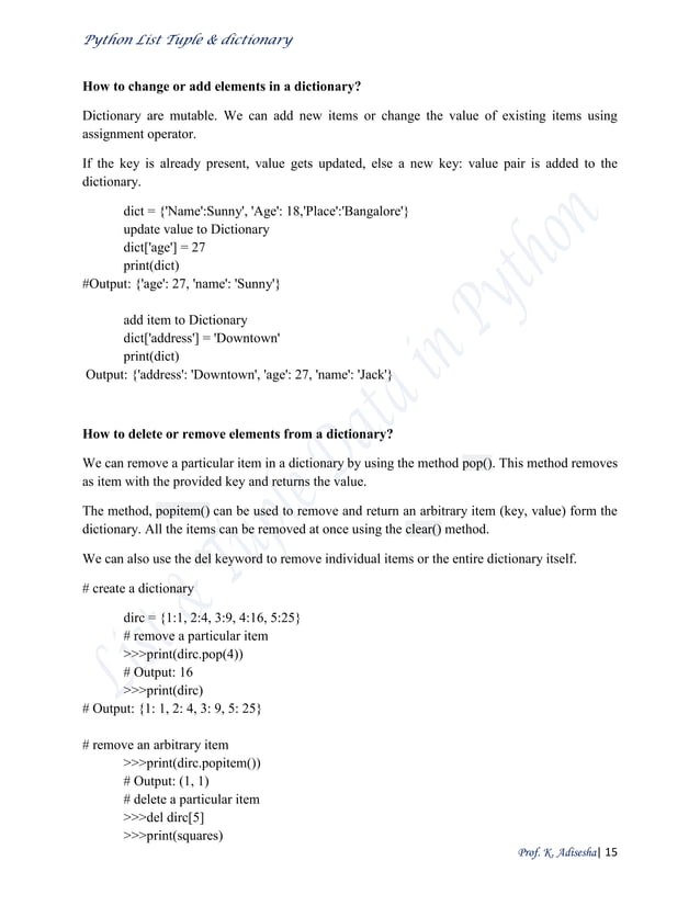 Python data handling notes | PDF