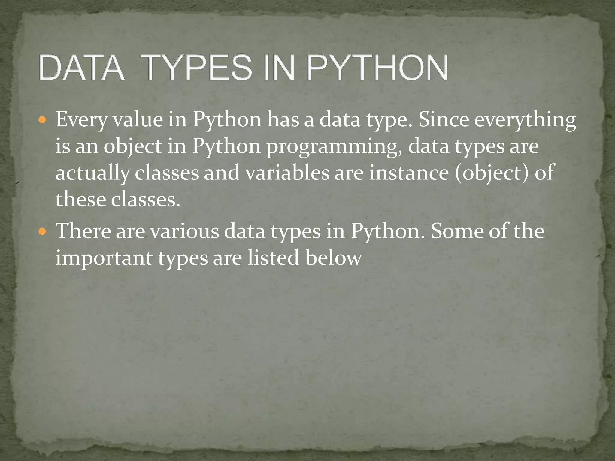 Python data type | PPT