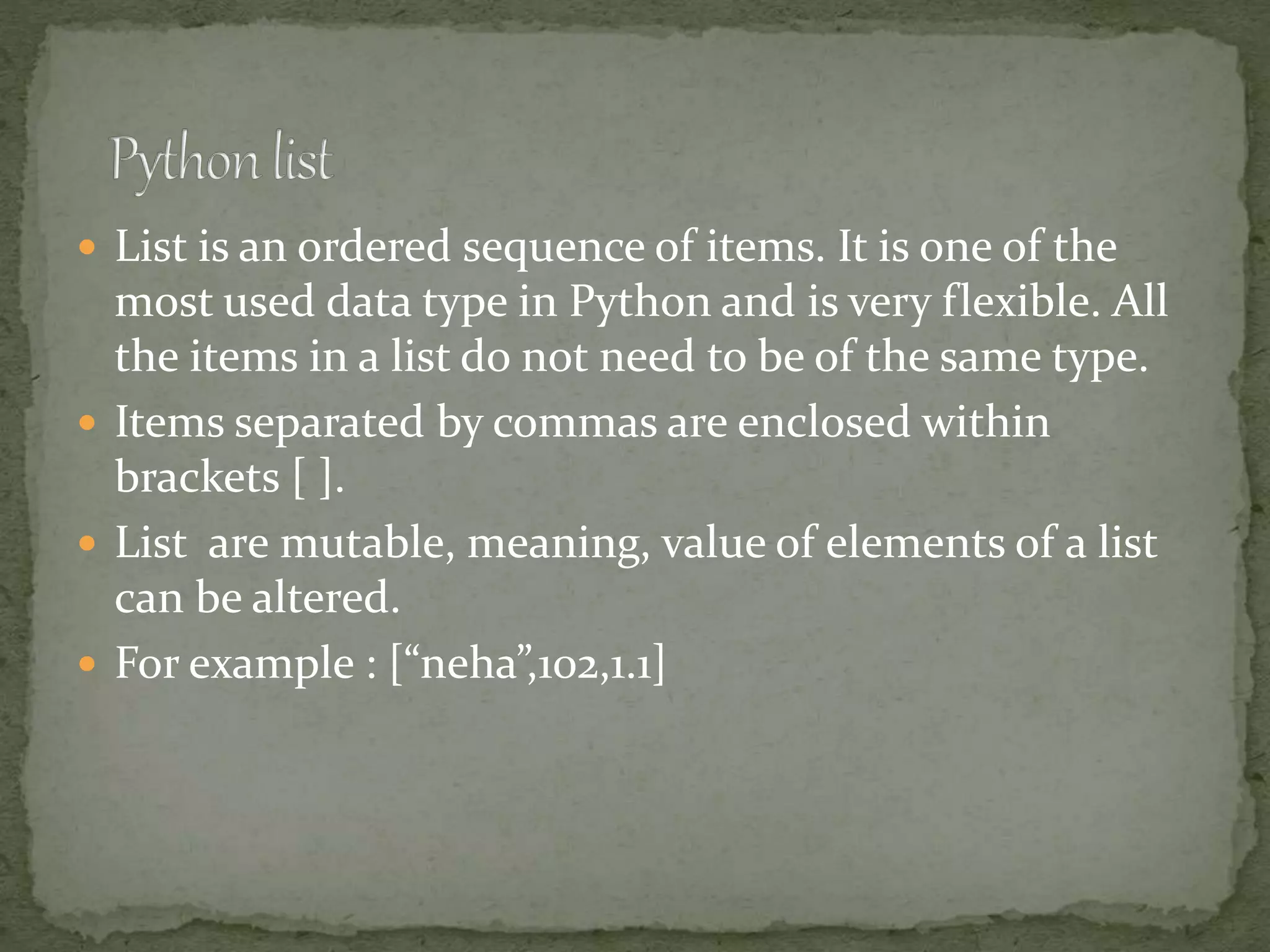 Python data type | PPT