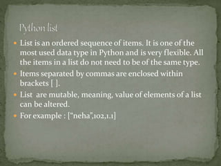 Python data type | PPT