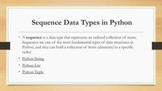 PYTHON DATA TYPE in python using v .pptx