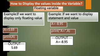How to Display the values inside the Variable?
 