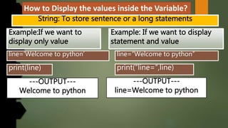 How to Display the values inside the Variable?
 