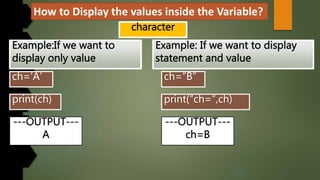 How to Display the values inside the Variable?
 
