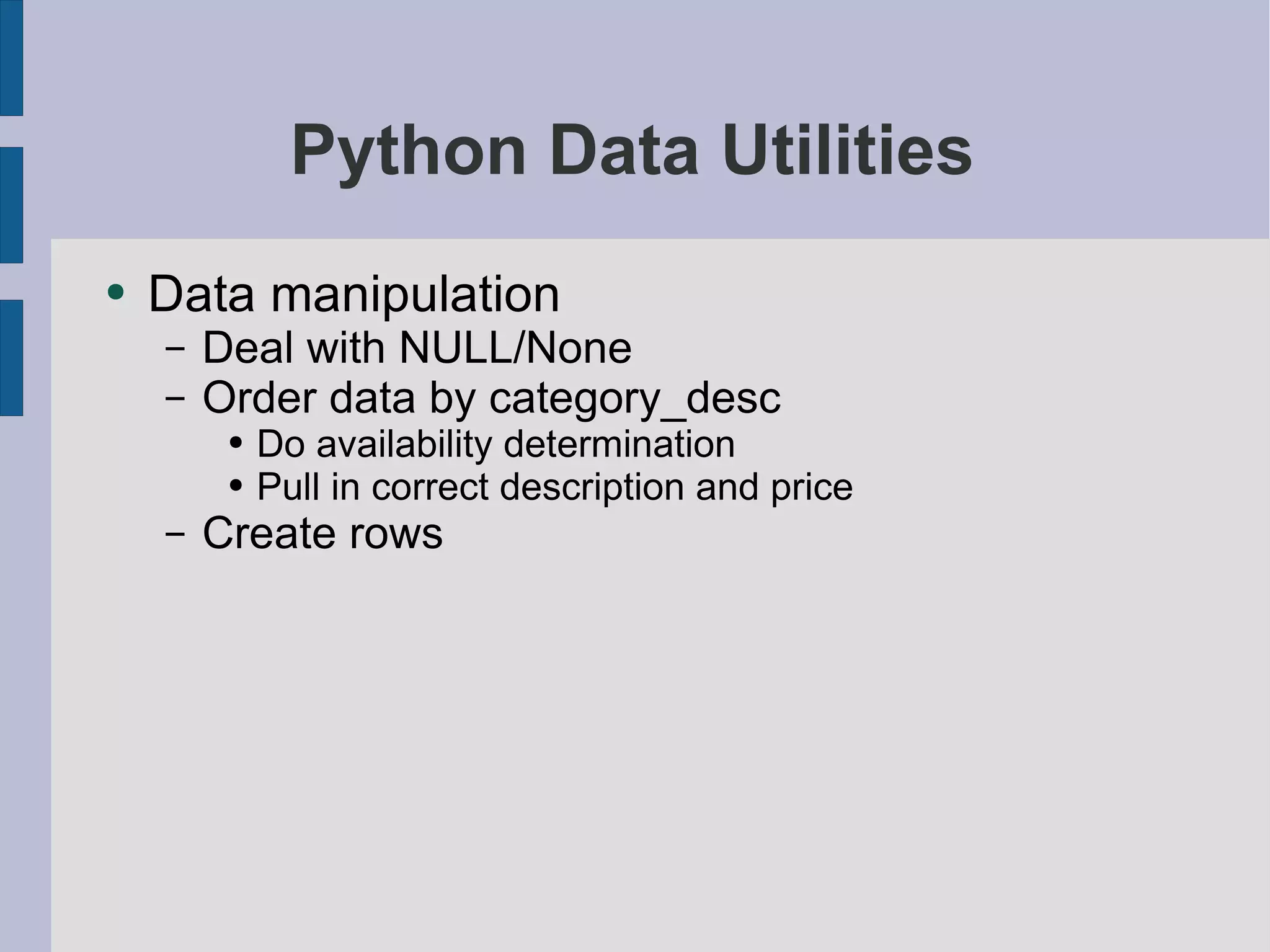 Python utilities for data presentation | ODP