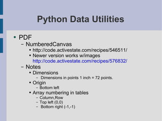 Python utilities for data presentation | PPT | Free Download