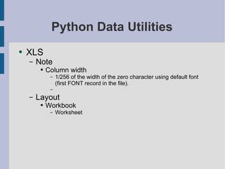 Python utilities for data presentation | ODP