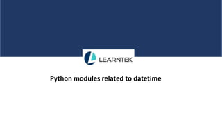 Python datetime | PPTX