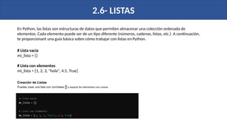 Lists Python Spanish Example python desde cero facil de realizar.pptx