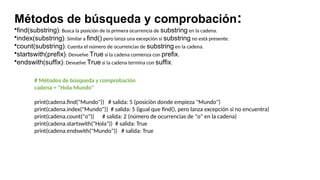 ¿cómo aplicar la función find() a strings en... python desde cero facil de realizar.pptx