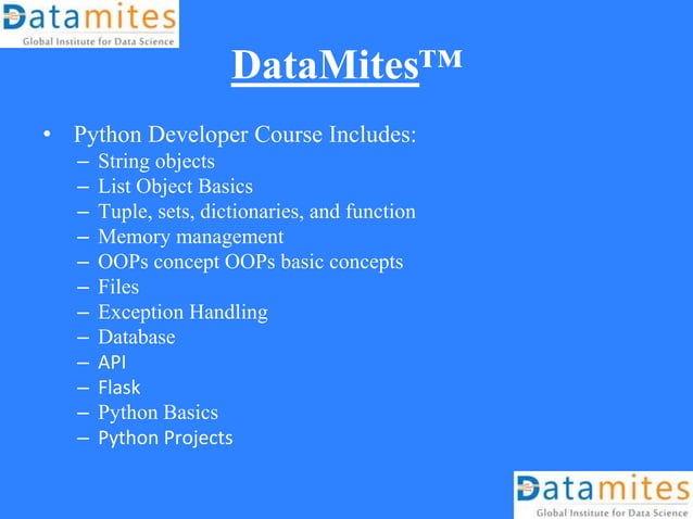 Python Developer Course In Bangalore-January | PPT