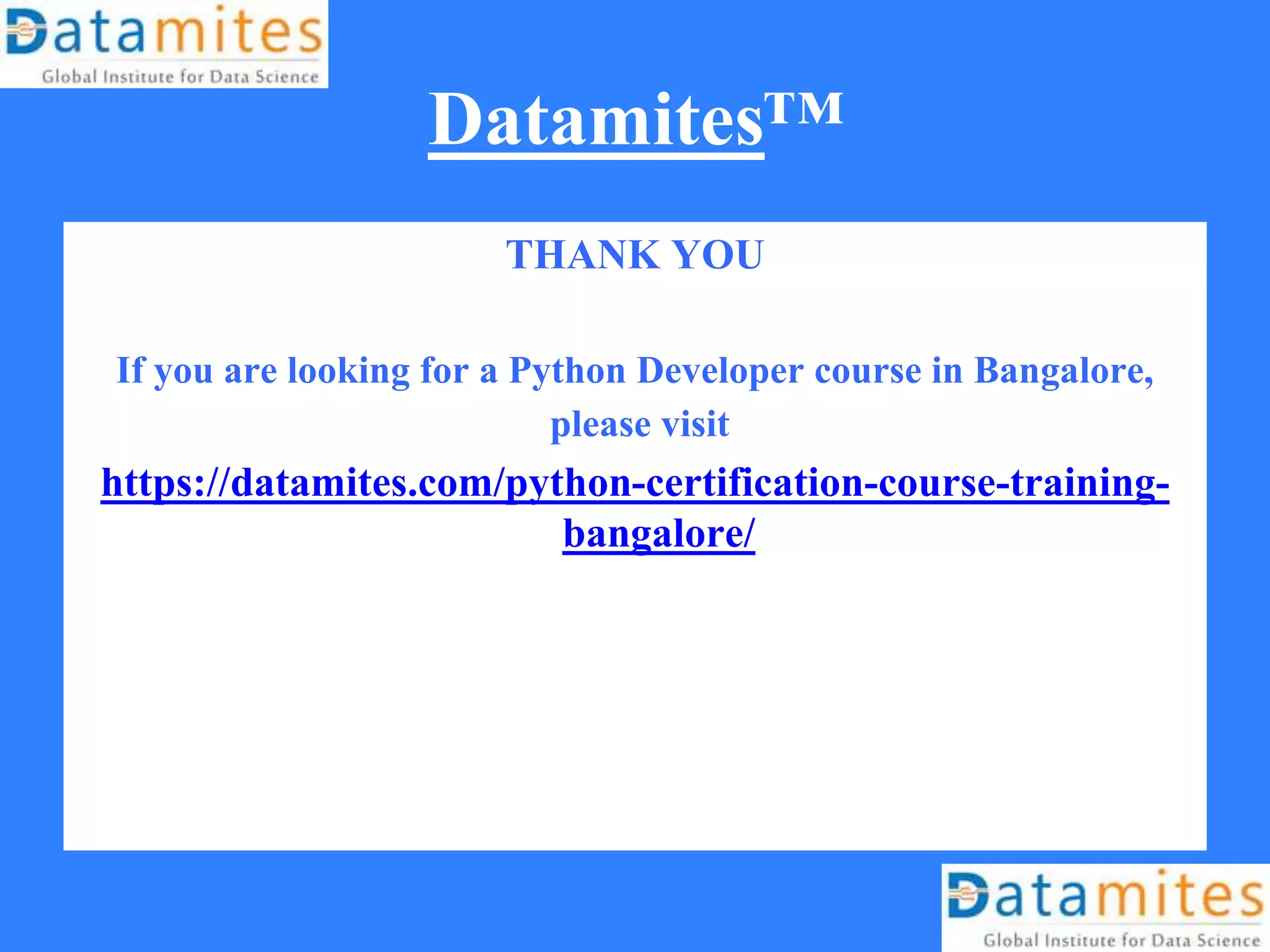 Python Developer Course In Bangalore-May | PPT