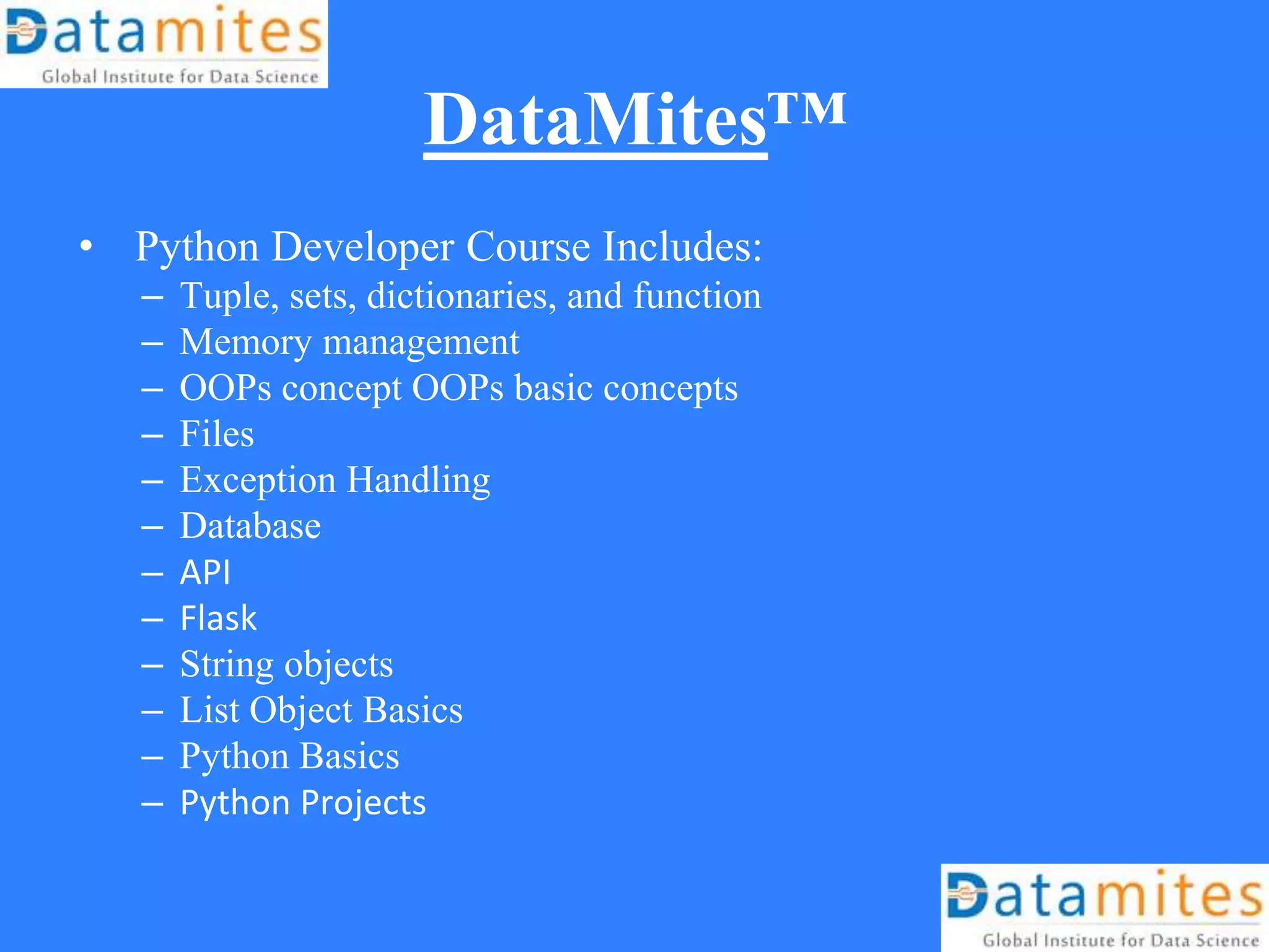 Python developer course in chennai january ppt