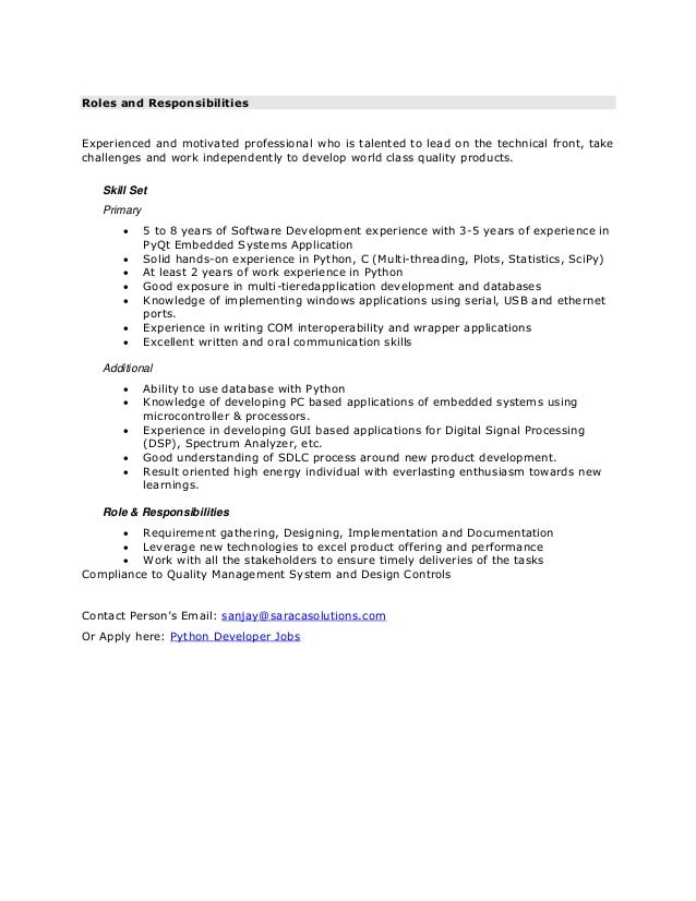 Free Python Programmer Job Description Template Word Apple Pages - Riset