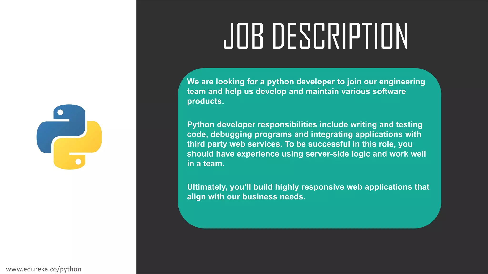 Python Developer Resume | Python Developer Skill Set, Jobs, Roles and ...
