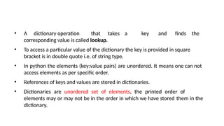 Python Fundamental Data structures: Dictionaries | PPTX