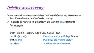 Python dictionary | PPTX