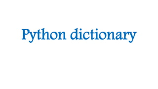Python dictionary | PPT
