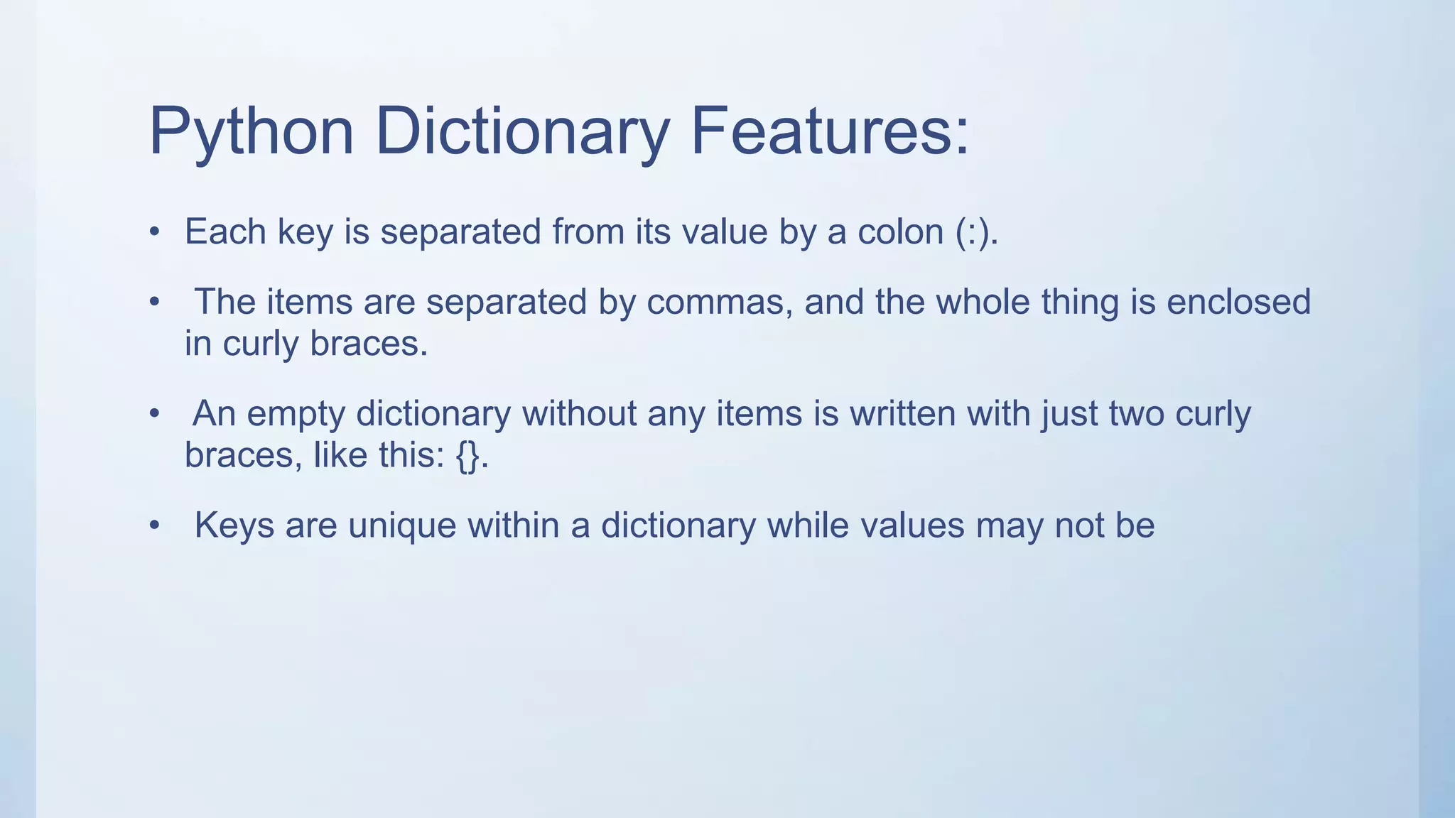 Python dictionary | PPTX