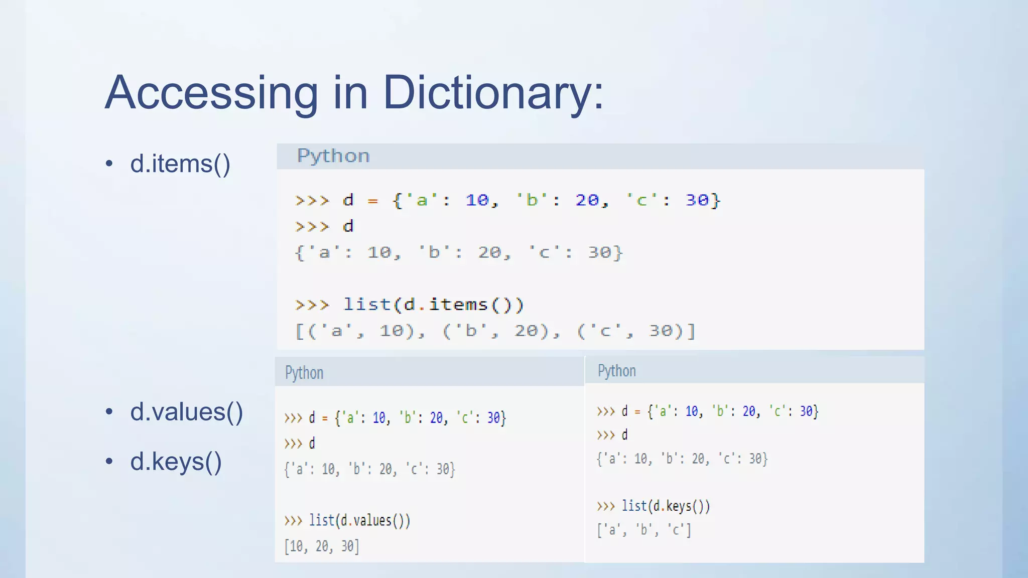 Python dictionary | PPTX