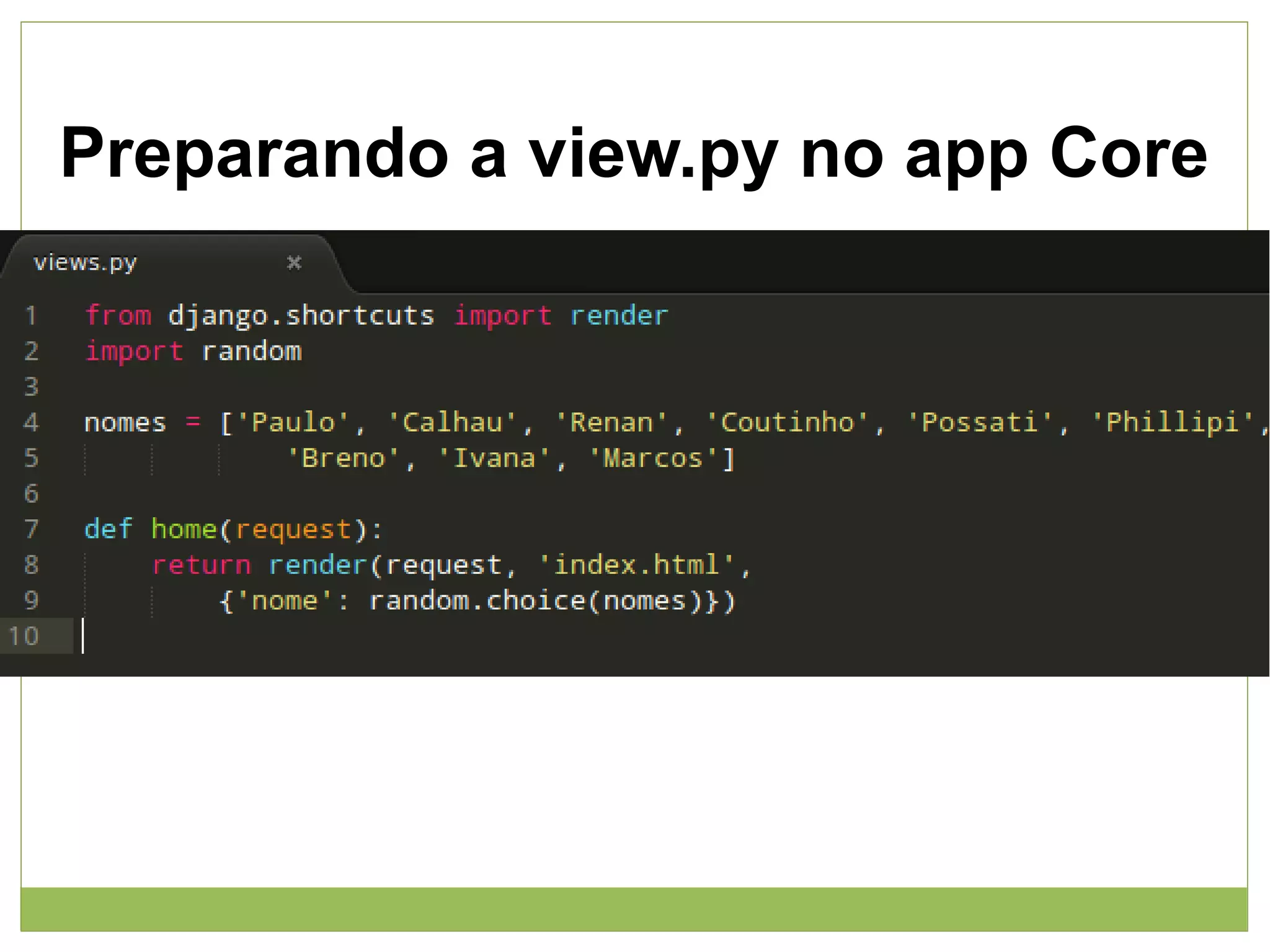 Preparando a view.py no app Core

 