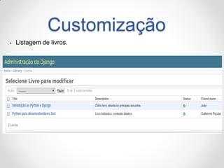 Customização 
Listagem de livros.  