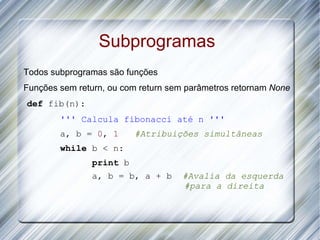 Módulos da biblioteca padrão 