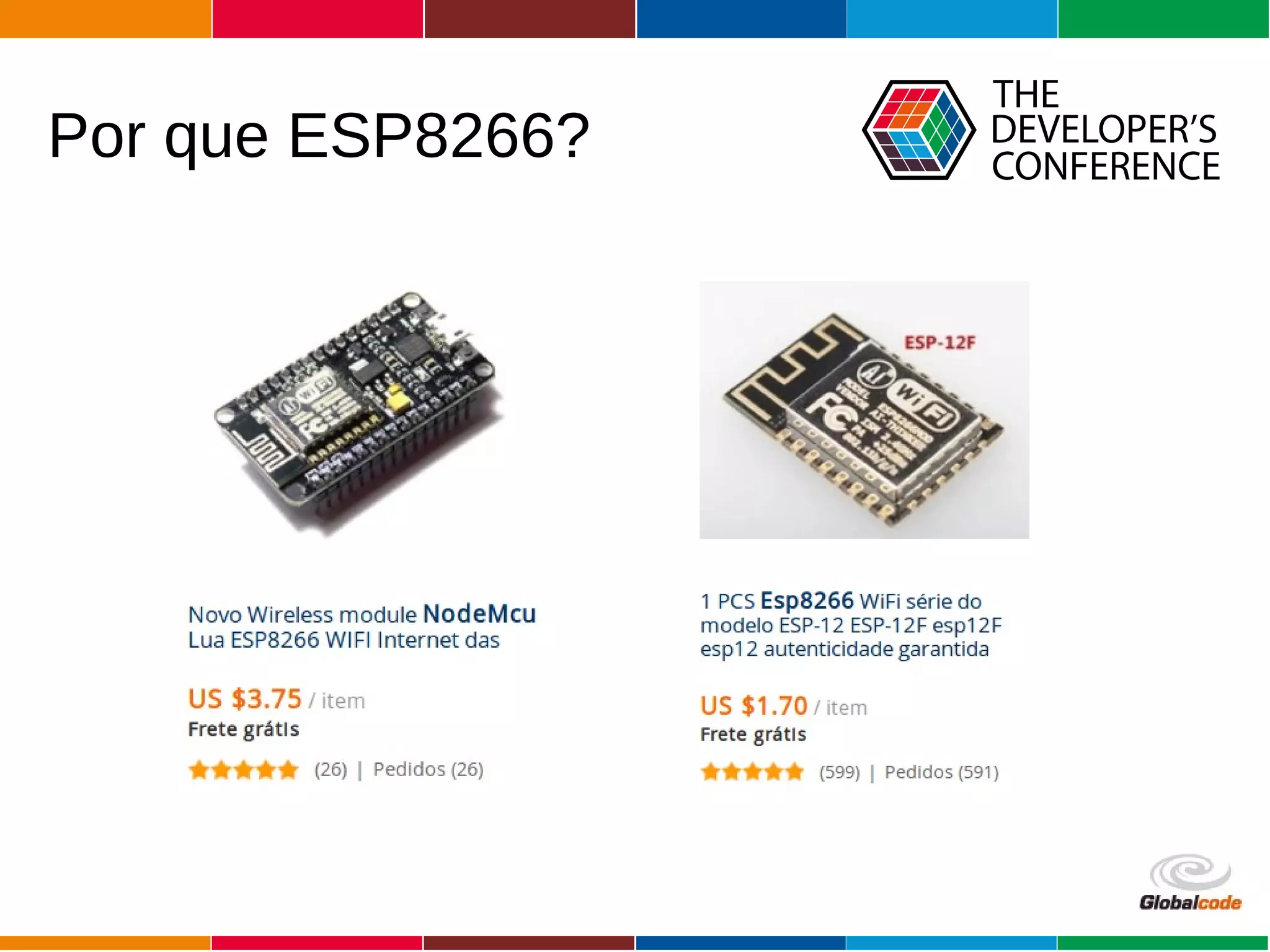 Globalcode – Open4education
Por que ESP8266?
 