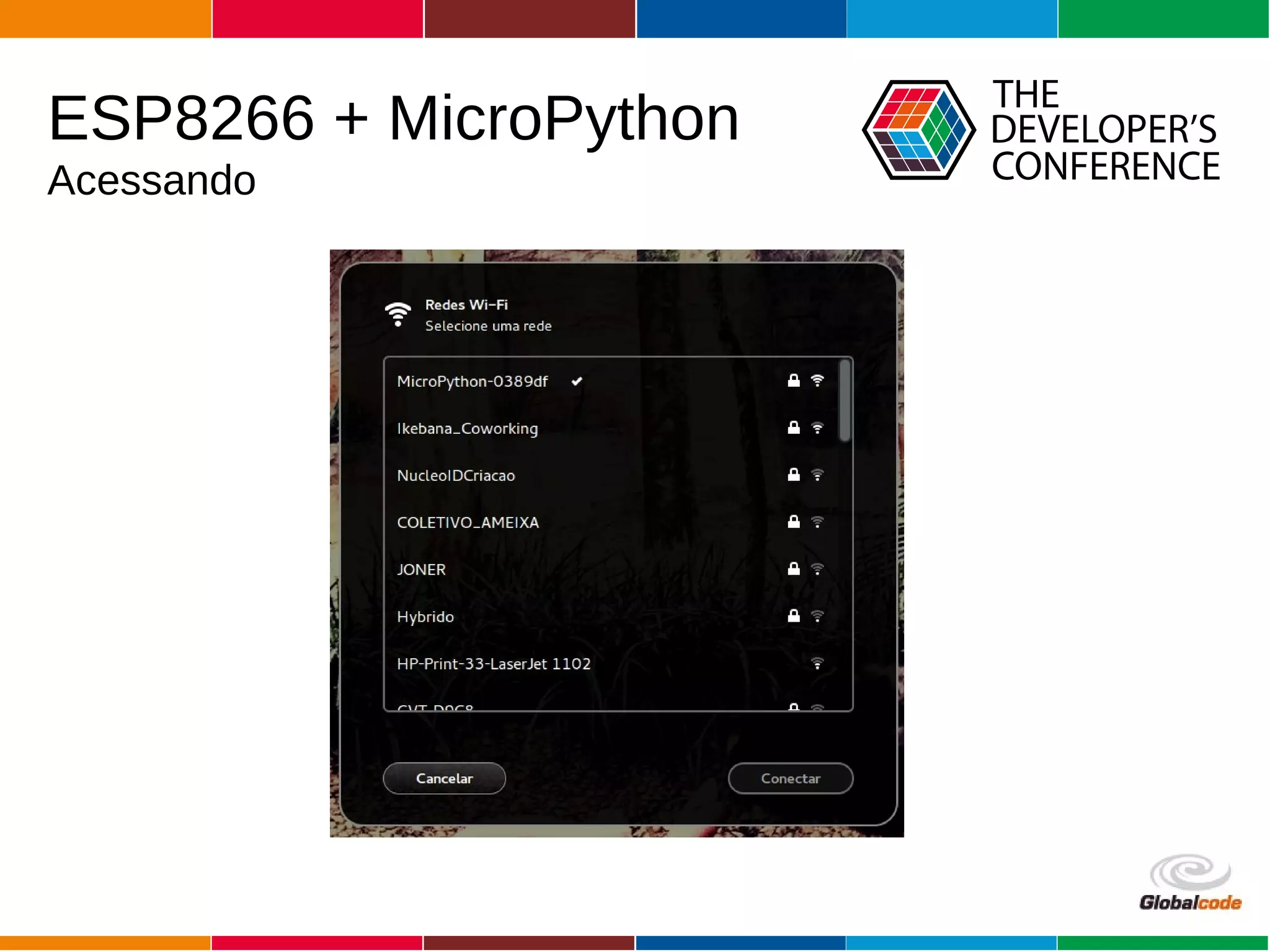 Globalcode – Open4education
ESP8266 + MicroPython
Acessando
 