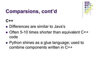 python programming language ppt by brandon | PPT image.