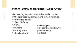 File methods available in Python Programming | PPT
