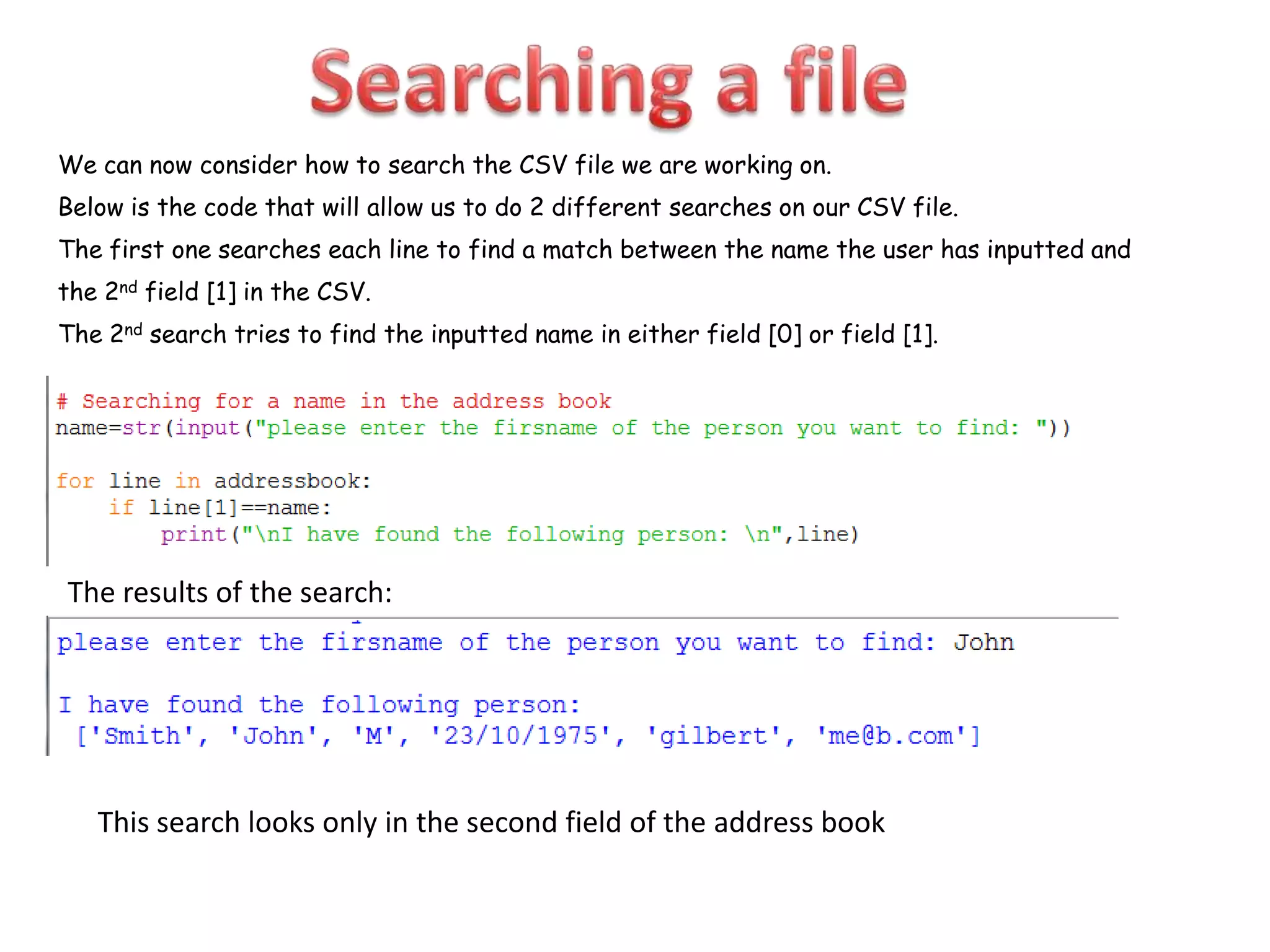 Searching files using Python | PPT