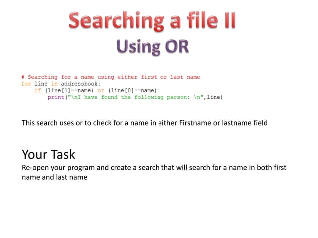 Searching files using Python | PPT