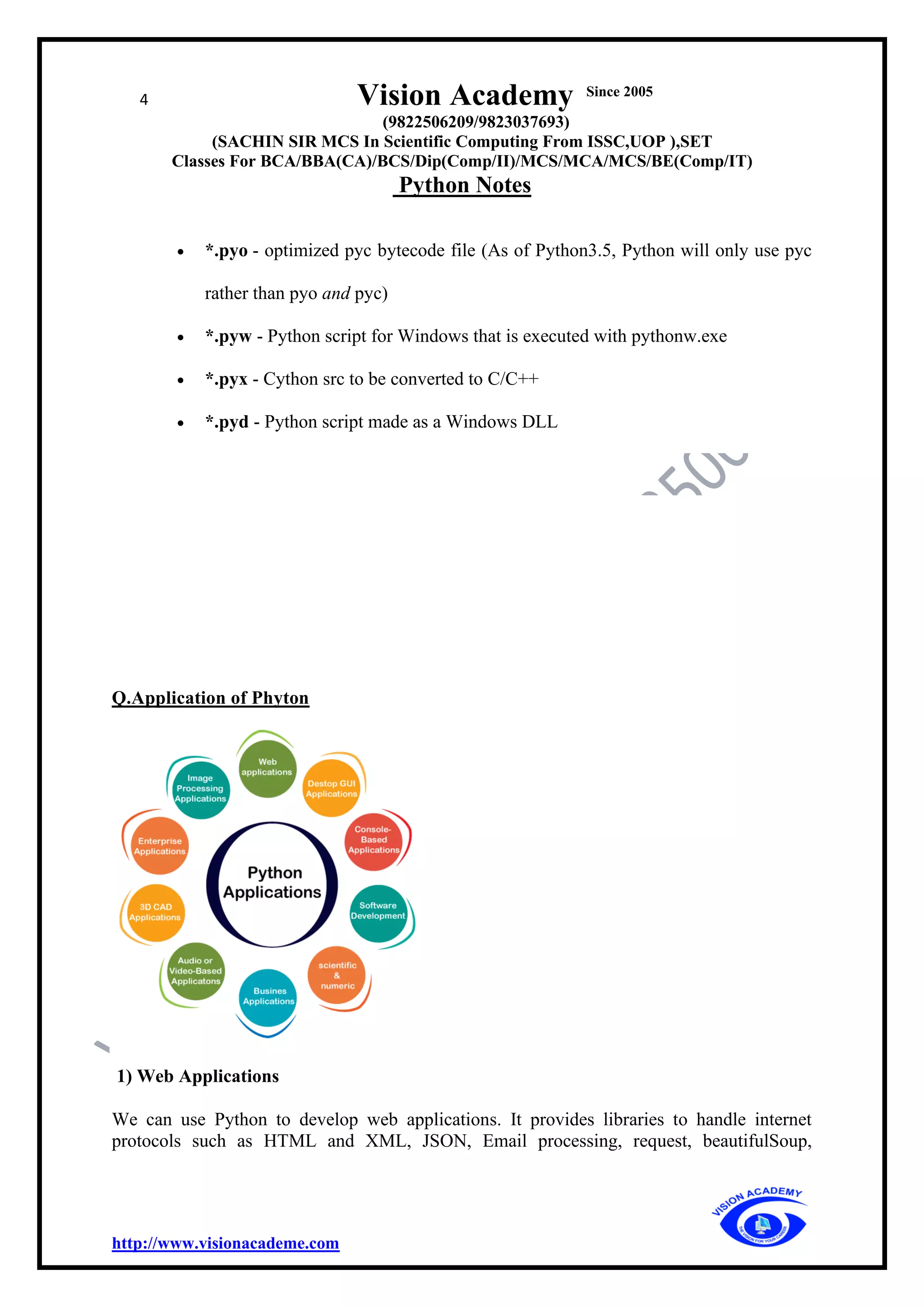 Python_vision_academy notes | PDF