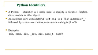 python class introduction to python programming... Python first year btech Algorithmic thinking with python | PPTX