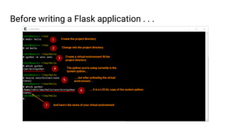 Before writing a Flask application . . .
 