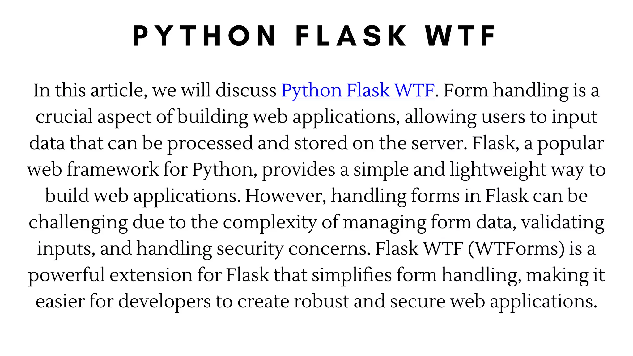 Python Flask WTF.pptx | Free Download
